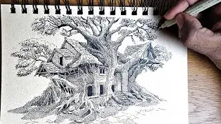 SKETCH WITH ME! Calm and Relaxing Pen sketch.