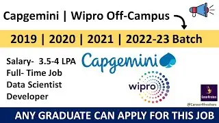 Capgemini | Wipro | 2-Biggest Off Campus Hiring | 2019-2023 Off Campus Drive | Career4freshers