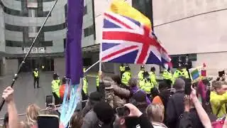 March for Freedom Protesters descend on BBC Studios