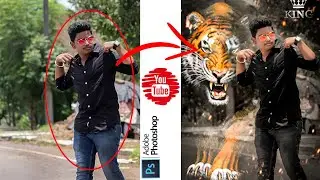 BLACK TONE + Tiger Photo Editing || Background Color change || Photoshop cc || #effect