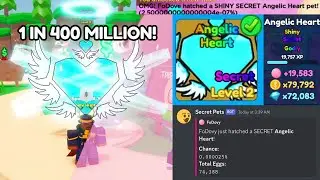 My friend just hatched a SHINY Angelic Heart! (Roblox - Bubble Gum Clicker)