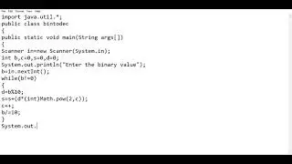 WAP  to input the binary value and print the decimal value?