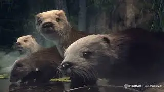 Hailuo AI Video Generator - Daz 3D image to video - Otters in the Mist