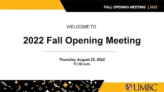 Fall Opening Meeting 2022