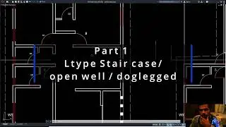 open well / dogLegged Stair case plan വരക്കാം  മലയാളം AutoCAD