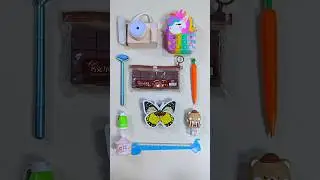 fancy stationery items- chocolate highlighter, unicorn case, pencil sharpener, #stationery #unboxing