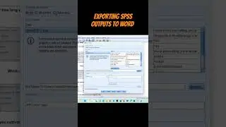 How to export SPSS outputs to MS Word 