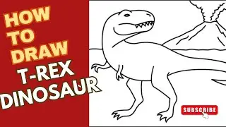 How to Draw T-Rex Dinosaur | Easy T-Rex Drawing for Kids