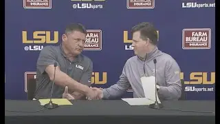 Ed Orgeron, LSU athletic director Scott Woodward press conference: 'This is a bittersweet day.'