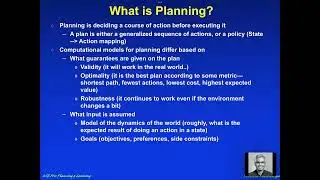 CSE574  Week 1: Introduction & What is Planning --an expansive view