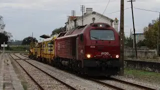 Takargo 6002 + Material de Via e UTD 592.036 em Monte Real