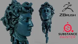 Uv Map in Zbrush 2021.6 and Adding Bronze Texture in Substance Painter  - Perseus and Medusa Statue