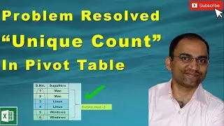How to find Unique Count in Pivot Tables 