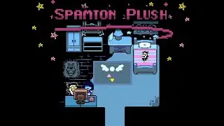 Spamton looks at the new "Spamton plush"