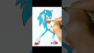 How to draw Sonic  ♥ 💙 