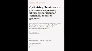 Optimizing illumina next-generation sequencing library preparation for extremely at-b... | RTCL.TV