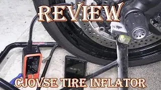 CJOVSE Battery Powered Tire Inflator for Motorcycle First Impression Review