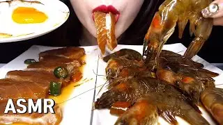 ASMR 완전 밥도둑 간장새우장 + 연어장 리얼사운드 먹방 SOY SAUCE MARINATED RAW SALMON +  RAW SHRIMP MUKBANG~