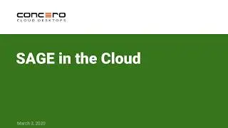Sage in the Cloud