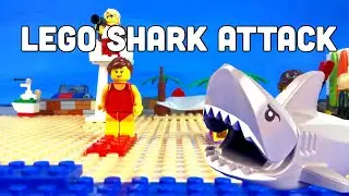 LEGO BEACH STOP MOTION | lego shark attack | lego beach movie [lego stop motion]
