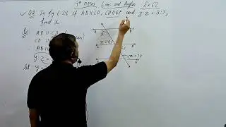 👉 9th Ex 6.2 Q 2.. if AB PARALLEL to CD, CD PARALLEL EF and y:z = 3:7, find x. FULLY EXPLAINED