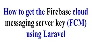 How to Get Firebase Cloud Messaging server Key using Laravel
