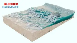 Beach Animation Fluid simulation in Blender