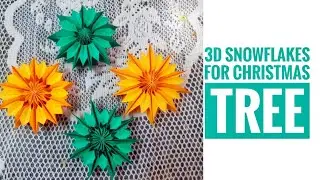 How to make 3D snowflakes|How to make paper snowflake | origami paper snowflake