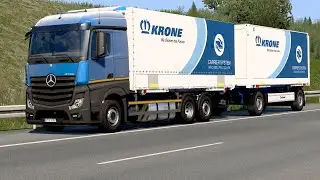 ETS 2 - New Actros Krone Rigid Truck + Trailer Transporting Nuts Part 2
