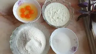 qatiqdan shirinlik tayyorlash. õxshamay chiqqan pirog retsepti😅