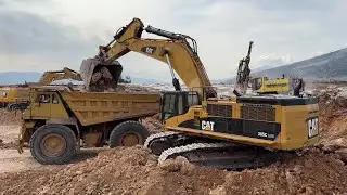 Huge Construction Site With Caterpillar Excavators & Dumpers In Action - Sotiriadis/Labrianidis 4K