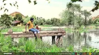 Backyard Lake 3D Scene Creation