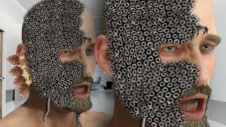 ASMR Removal Dog Ticks And Worm Infected Face | Severely Injured animation