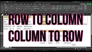 How to change the Row to Column in excel | Column to Row 