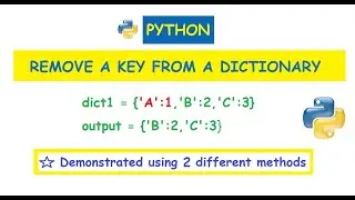 Python : Remove a key from an existing dictionary