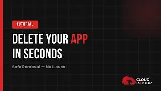 How to Delete an Application in CloudRaptor (Step-by-Step Guide)