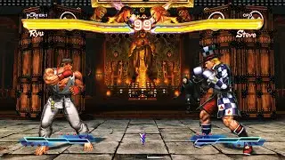 Ryu & Cody vs Steve Fox & Rolento (Hardest AI) - Street Fighter X Tekken.