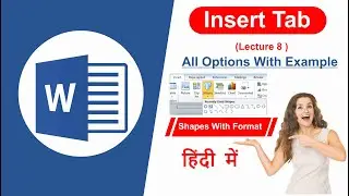 MS Word Insert Shapes With Format Lecture 8 In Hindi