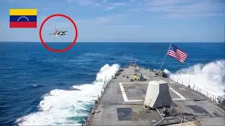 Venezuelan Fighter Jet Flies TOO CLOSE to US Navy Destroyer – BIG MISTAKE