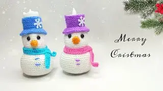 💥Knitted SNOWMAN - crochet CANDLE / New Year amigurumi decor💥