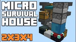 Minecraft: SMALLEST SURVIVAL HOUSE EVER! [2x3x4]
