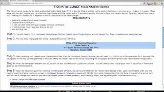 How to Change Your Name in Hawaii
