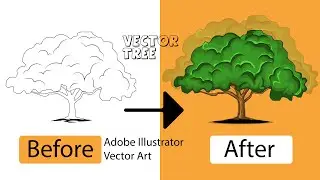 Illustrating a vector tree (Adobe illustrator speed art) / vector art in adobe illustrator