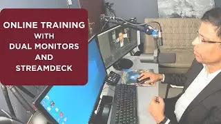 Online Training with a dual monitor setup with OBS and StreamDeck.
