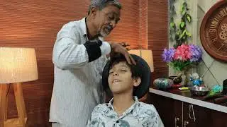 😍 Cutest Head Massage Ever! Boy Enjoys Waris Barber’s Magic Hands 💫