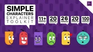 Premiere Pro Template: Simple Characters Explainer Toolkit | Essential Graphics Mogrts + Free Font