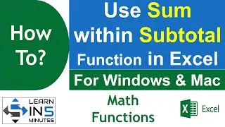 How to use Sum within Subtotal Function in Microsoft Excel | Learn in 5 Minutes