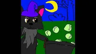 Рисую кошку ведьмочку в ibisPaintX. I draw a witch cat in ibisPaintX.