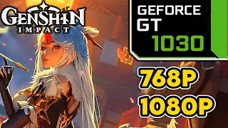 Genshin Impact || GT 1030 + i3 7100 Performance Test || 768p, 1080p High Settings Benchmark