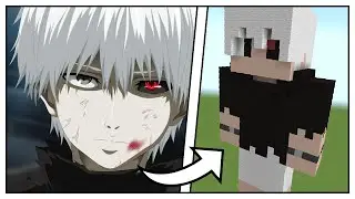 How to Build a Ken Kaneki Statue (Tokyo Ghoul) - Minecraft